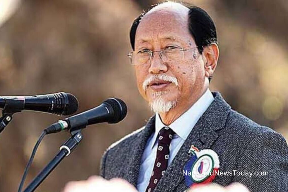 Neiphiu Rio, Chief Minister of Nagaland, wearing traditional attire