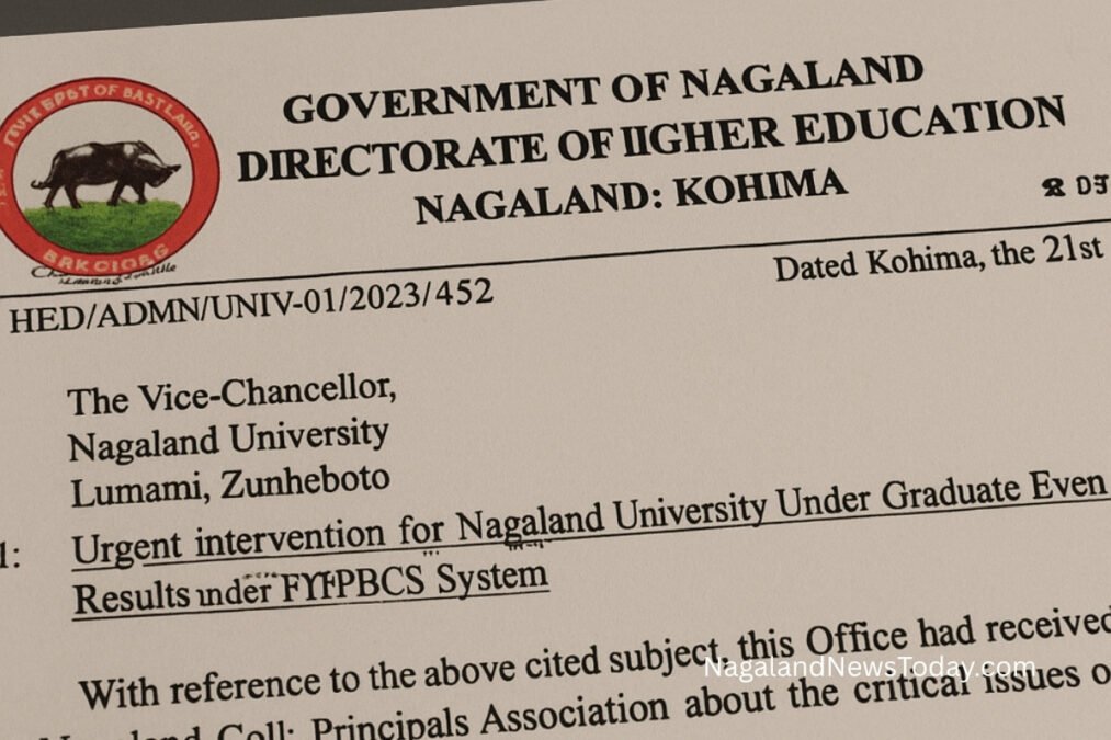 Official Nagaland government letter urging NU to fix result discrepancies