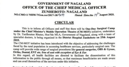 Free surgical camp at District Hospital Zunheboto under CM-MOT initiative